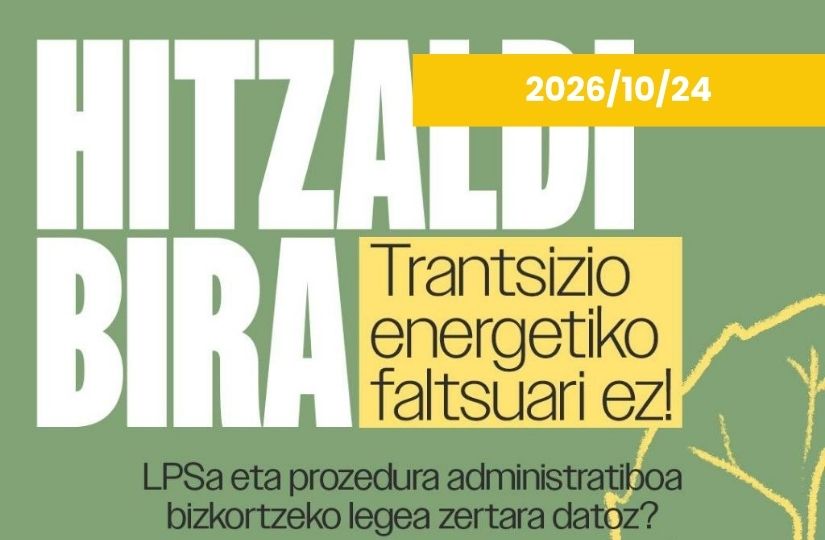 “Trantsizio energetiko faltsuari ez!” hitzaldi bira